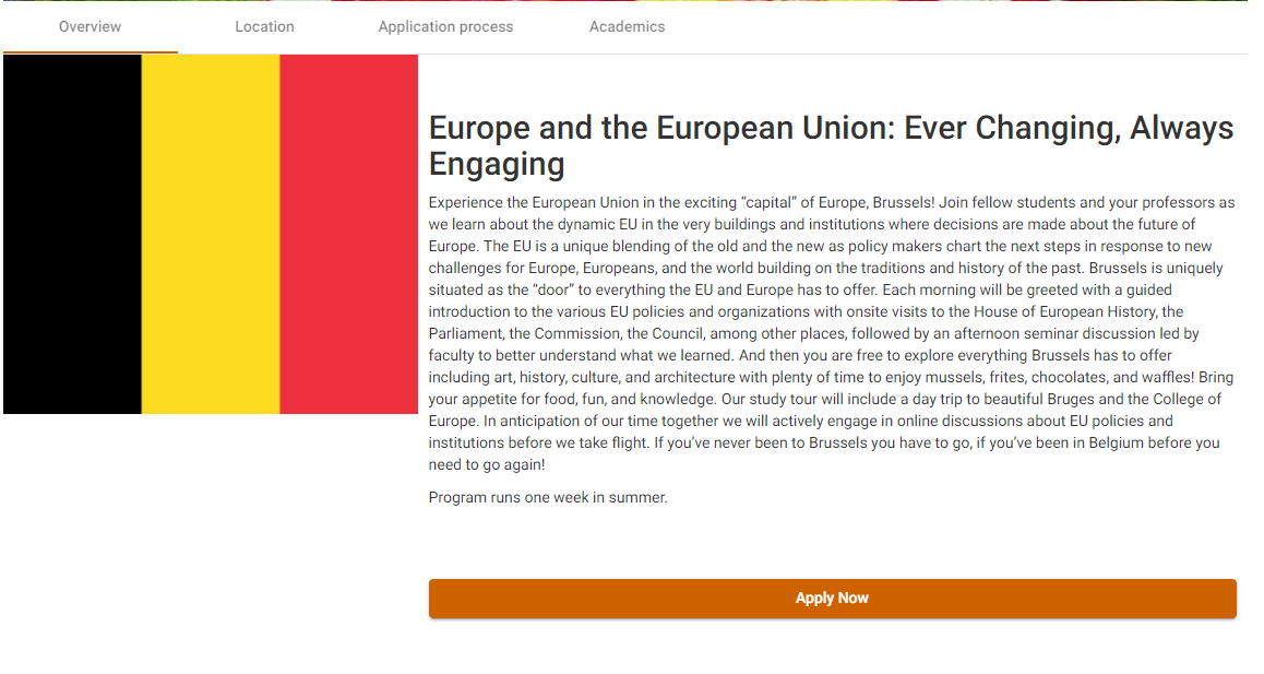 Apply Now for the EU Study Tour